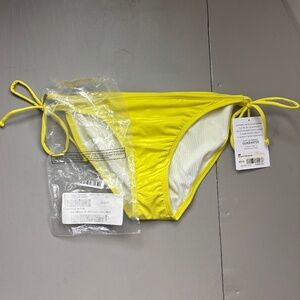 NWT Athleta Women’s Side Tie Bikini Bottom M Yellow